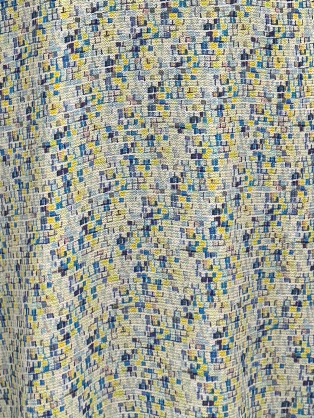 2 for $30 | The Limited High-Low Halter Dress in White, Blue and Yellow Mosaic - Picture 6 of 14